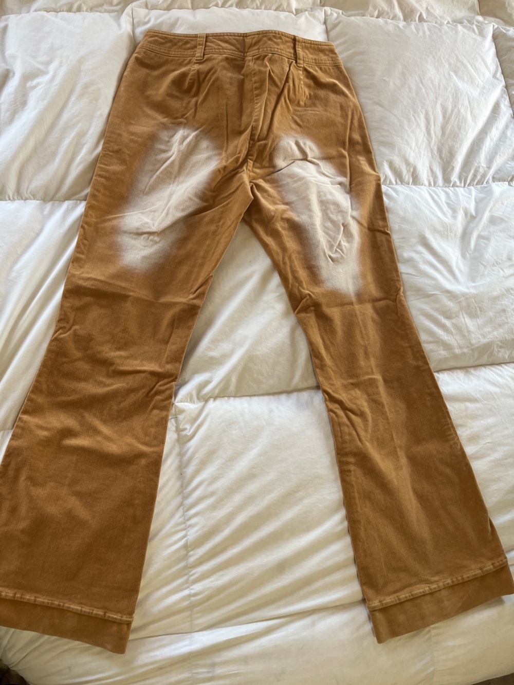 ivy jane Caramel Tan Corduroy Flare Pants with White Front Panels - Picture 5 of 5